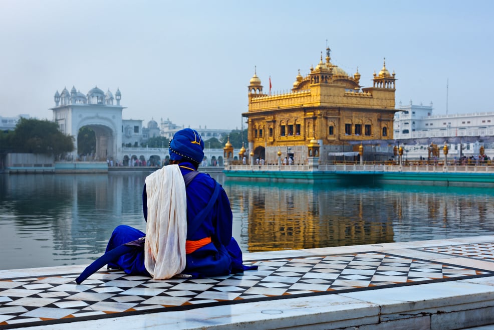 Unidentifiable Seekh Nihang Warrior Meditating 